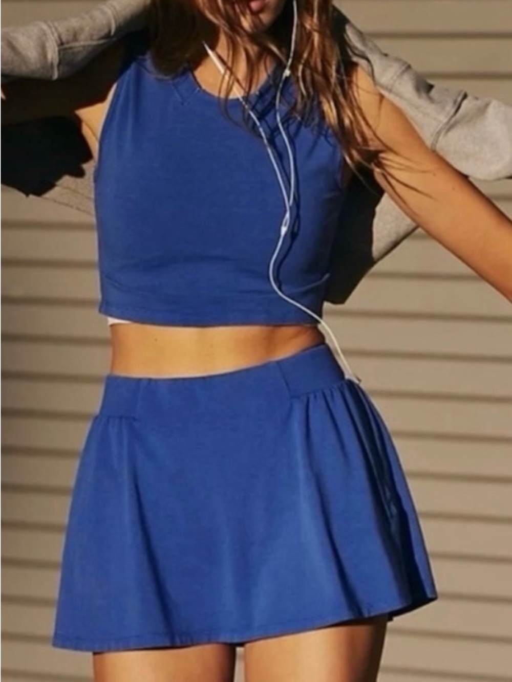 FP Movement by Free People Electric Blue A-Line Skater Mini Skirt - Picture 1 of 1